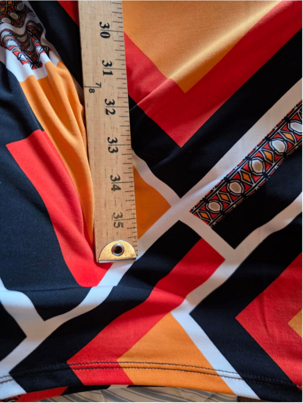 Women's Worthington Geometric Print Sleeveless Dress Black Orange XL - Picture 8 of 8